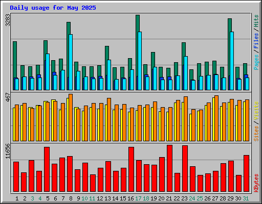 Daily usage for May 2025